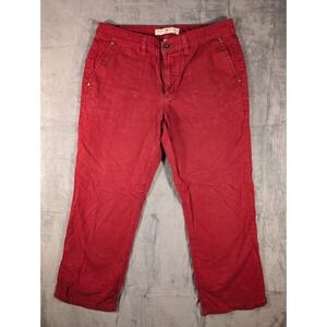 Tommy Hilfiger Jeans Women's Red Canvas Work Carpenter Pants Size 6